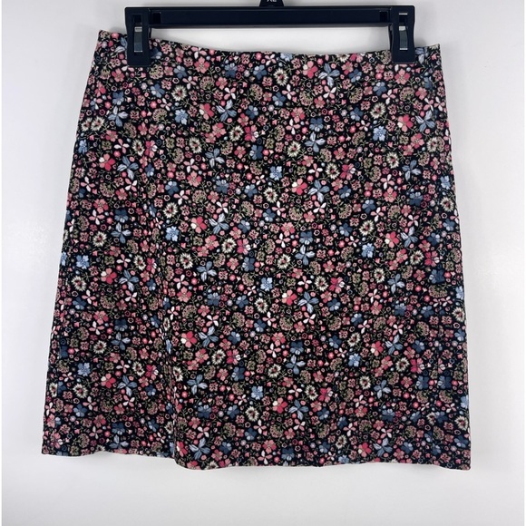 LOFT Dresses & Skirts - LOFT Ann Taylor Multicolor Floral Velvet Stretch Skirt Double Lining Womens 2